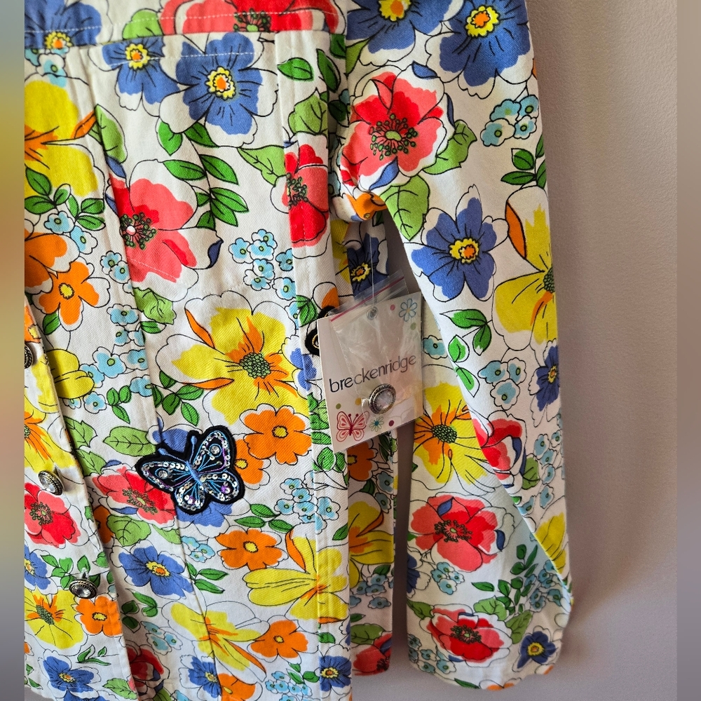🦋 Breckenridge Vintage Floral Butterfly Patchwork Jacket-MED🌺🌻🌼🏵️🌷🏵️ - Picture 7 of 10
